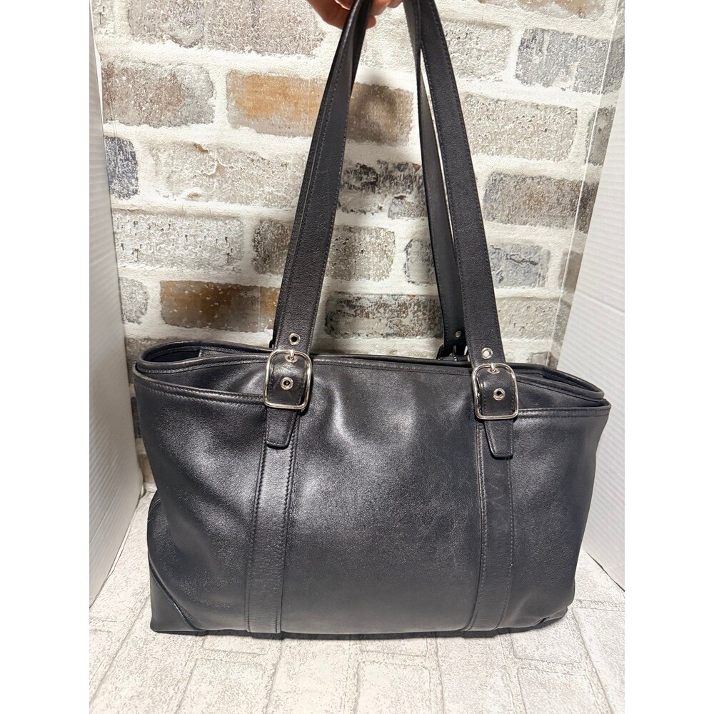 Coach Large Carryall Tote Bag Purse Leather Black Vintage # 5147